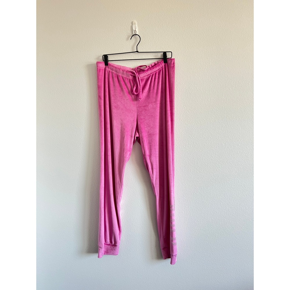Juicy Couture Pink 3 Piece Sleepwear Lounge Set XL Playful Trashy-Chic McBling - Picture 7 of 8
